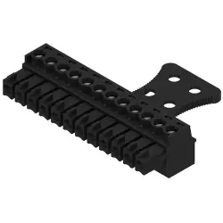 Socket header, 12 pole, pitch 3.81 mm, straight, black, 1072030000