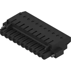 Socket header, 11 pole, pitch 5.08 mm, straight, black, 1844310000