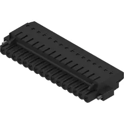 Socket header, 16 pole, pitch 5.08 mm, straight, black, 1844360000