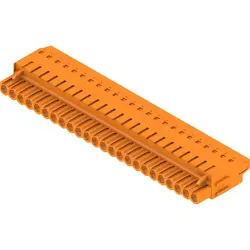 Socket header, 24 pole, pitch 5.08 mm, straight, orange, 1504060000