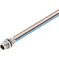 Sensor actuator cable, M8-cable plug, straight to open end, 4 pole, 0.5 m, PUR, 4 A, 1078720000