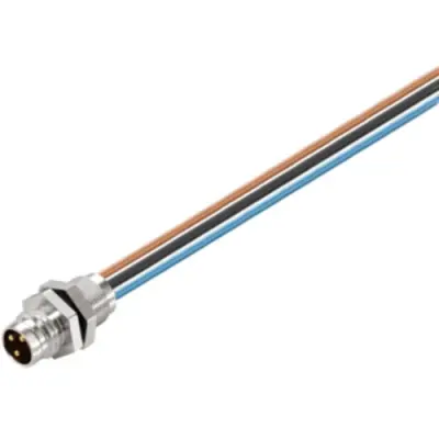 Sensor actuator cable, M8-cable plug, straight to open end, 3 pole, 0.5 m, PUR, 4 A, 1078730000 - 1