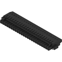 Socket header, 24 pole, pitch 5.08 mm, straight, black, 1844440000