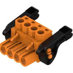 Socket header, 4 pole, pitch 5 mm, straight, black, 1956580000