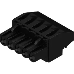 Socket header, 5 pole, pitch 5 mm, angled, black, 1959070000