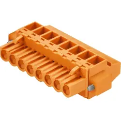 Socket header, 17 pole, pitch 5 mm, angled, black, 1959600000