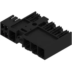 Pin header, 4 pole, pitch 7.62 mm, angled, black, 1089820000