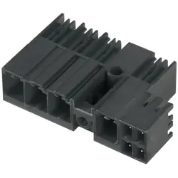 Pin header, 4 pole, pitch 7.62 mm, angled, black, 1090130000