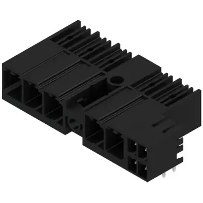 Pin header, 5 pole, pitch 7.62 mm, angled, black, 1090600000 - 1