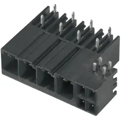 Pin header, 4 pole, pitch 7.62 mm, angled, black, 1091120000
