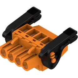 Socket header, 4 pole, pitch 5.08 mm, angled, orange, 1087270000