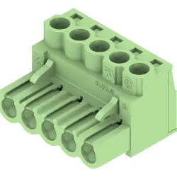 Socket header, 5 pole, pitch 5.08 mm, straight, green, 1137330000