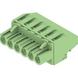 Socket header, 6 pole, pitch 5.08 mm, angled, green, 1440020000