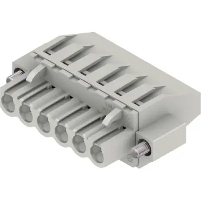 Socket header, 6 pole, pitch 5.08 mm, angled, gray, 2615510000 - 1