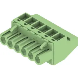 Socket header, 6 pole, pitch 5.08 mm, angled, green, 1362450000
