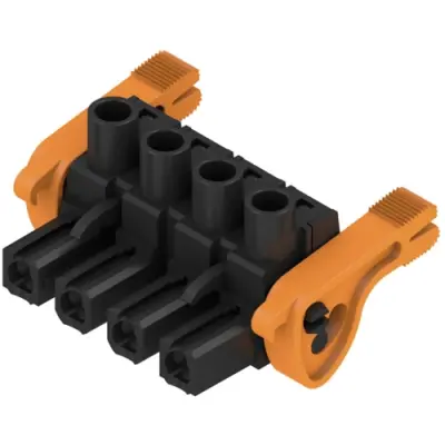 Socket header, 4 pole, pitch 7.62 mm, straight, black, 1093450000 - 1