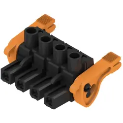 Socket header, 4 pole, pitch 7.62 mm, straight, black, 1093450000
