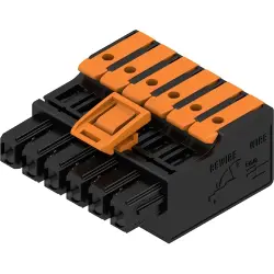 Socket header, 6 pole, pitch 5 mm, straight, black, 2741710000