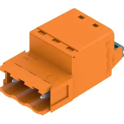 Pin header, 3 pole, pitch 5.08 mm, straight, orange, 2766930000