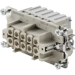 Socket contact insert, 4, 10 pole, snap-in, with PE contact, 2666930000