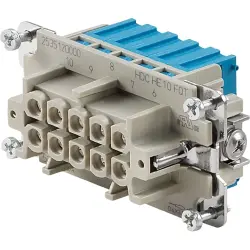 Socket contact insert, 4, 10 pole, snap-in, with PE contact, 2535120000