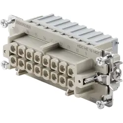 Socket contact insert, 6, 16 pole, snap-in, with PE contact, 2666950000