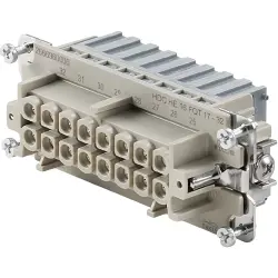 Socket contact insert, 6, 16 pole, snap-in, with PE contact, 2666960000