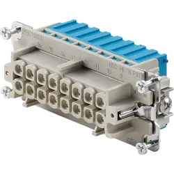 Socket contact insert, 6, 16 pole, snap-in, with PE contact, 2535130000