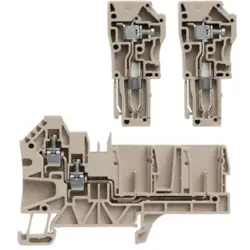 Through terminal block, screw connection, 0.5-4.0 mm², 4 pole, 32 A, 8 kV, dark beige, 1107680000