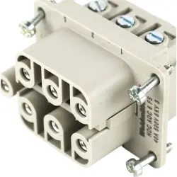 Socket contact insert, 3, 6 pole, screw connection, with PE contact, 2466800000