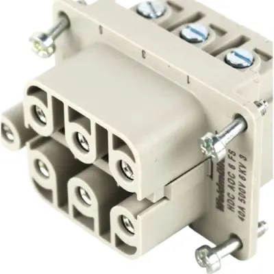 Socket contact insert, 3, 6 pole, screw connection, with PE contact, 2466800000 - 1