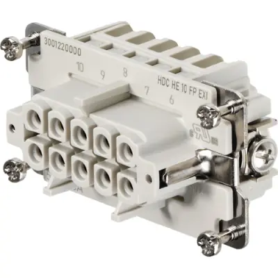Socket contact insert, 4, 10 pole, push-in, with PE contact, 3001220000 - 1