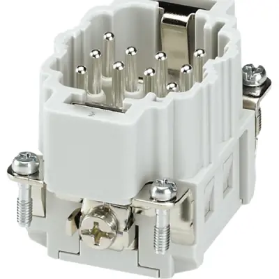Pin contact insert, 3, 10 pole, push-in, with PE contact, 3125050000 - 1