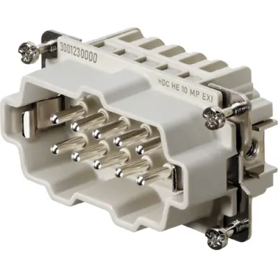 Pin contact insert, 4, 10 pole, push-in, with PE contact, 3001230000 - 1