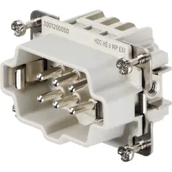 Pin contact insert, 3, 6 pole, push-in, with PE contact, 3001200000