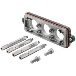 Cover cap, size B24, die-cast aluminum, 3 x M32, angled, screw locking, IP68/IP69K, 1119980000