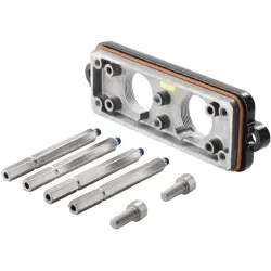 Cover cap, size B24, die-cast aluminum, 2 x M40, angled, screw locking, IP68/IP69K, 1119990000