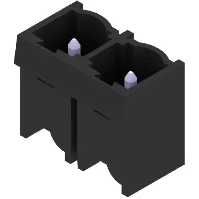 Pin header, 2 pole, pitch 7.62 mm, straight, black, 1122550000 - 1