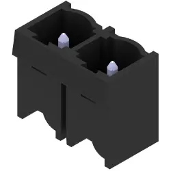 Pin header, 2 pole, pitch 7.62 mm, straight, black, 1122550000