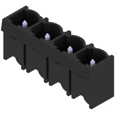 Pin header, 4 pole, pitch 7.62 mm, straight, black, 1122580000 - 1