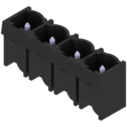 Pin header, 4 pole, pitch 7.62 mm, straight, black, 1122580000