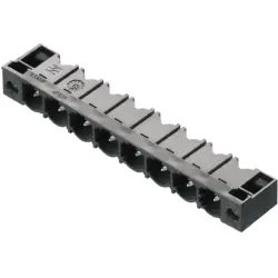 Pin header, 8 pole, pitch 7.62 mm, angled, black, 1124280000