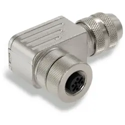 Jack, M12, 4 pole, tension clamp connection, angled, 1125550000