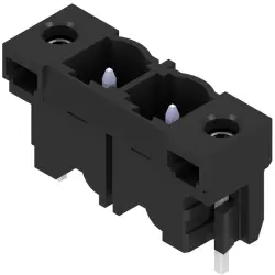 Pin header, 2 pole, pitch 7.62 mm, straight, black, 1141090000