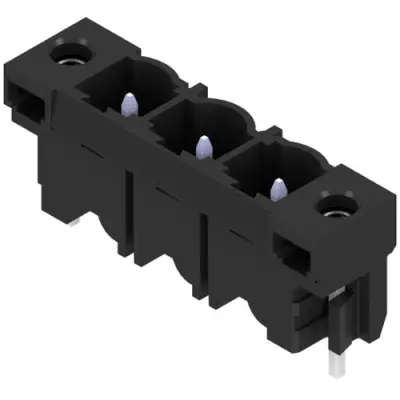 Pin header, 3 pole, pitch 7.62 mm, straight, black, 1141100000 - 1