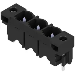 Pin header, 3 pole, pitch 7.62 mm, straight, black, 1141100000