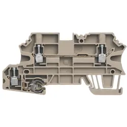 Protective conductor terminal, screw connection, 0.5-4.0 mm², 3 pole, 24 A, 8 kV, dark beige, 1143060000