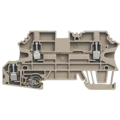 Protective conductor terminal, screw connection, 0.5-4.0 mm², 3 pole, 24 A, 8 kV, dark beige, 1143060000 - 1