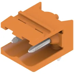 Pin header, 2 pole, pitch 5.08 mm, angled, orange, 1146720000