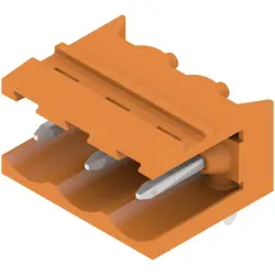 Pin header, 3 pole, pitch 5.08 mm, angled, orange, 1146740000